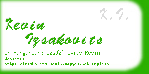 kevin izsakovits business card